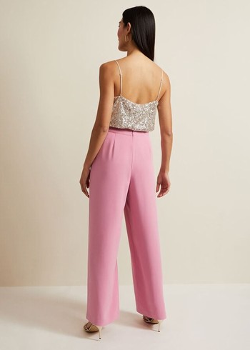 Phase Eight Elandra Wide Leg Trousers Pink Canada | QAZTEK-136